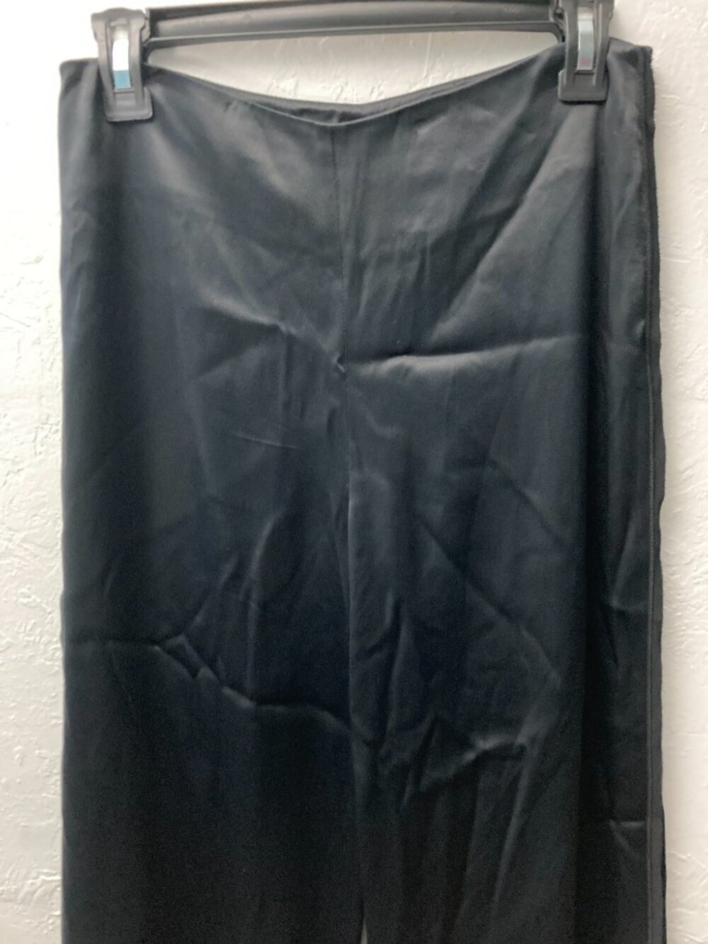 VINCE Liquid Satin Wide Leg Pants Black Quiet Luxury Side Zip Minimalism Size 0 - Picture 8 of 14